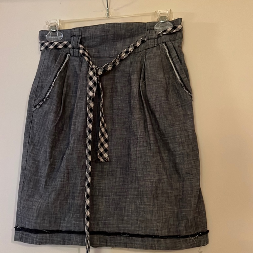 Anthropologie belted pencil skirt with pockets